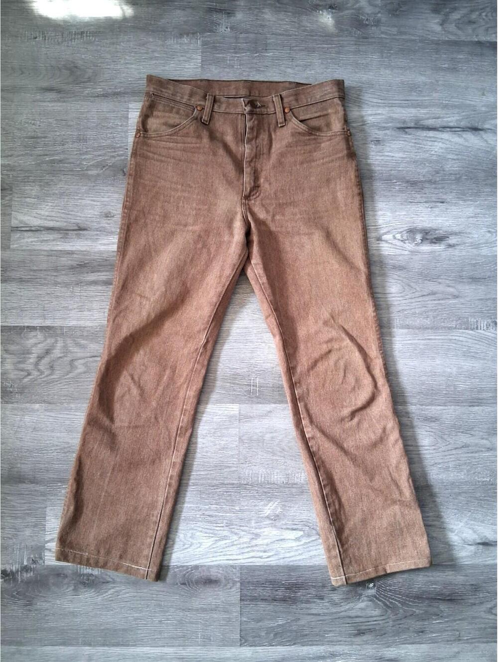 Wrangler Men's 30x28 Brown Cowboy Cut Slim Fit Med Rise Rugged Denim Jeans